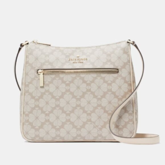 Kate Spade Signature Flower Large Swingpack Crossbody Bag - Dark Beige NWT - Picture 4 of 7